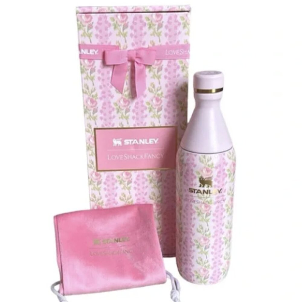 STANLEY x LOVESHACKFANCY 12 oz The All Day Slim Bottle BLOOMING HEIRLOOM